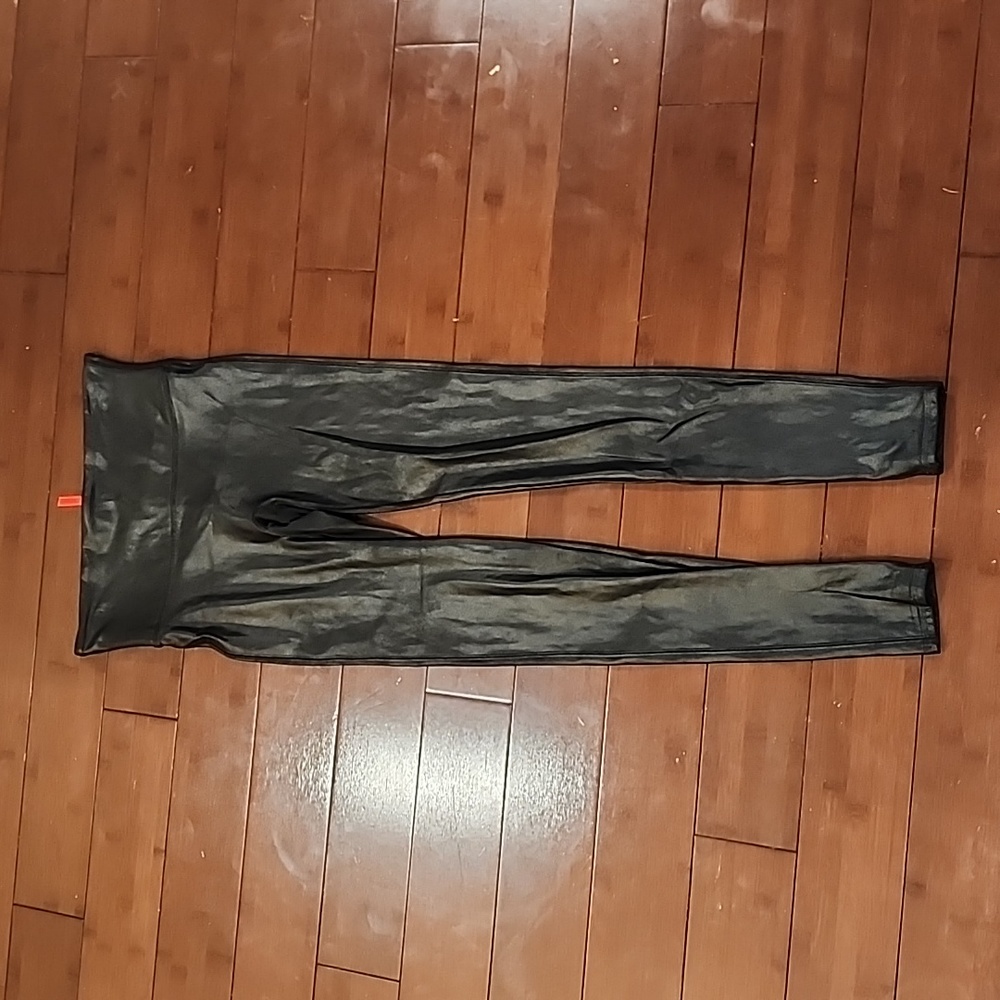 Spanx Black Faux Leather Leggings Medium